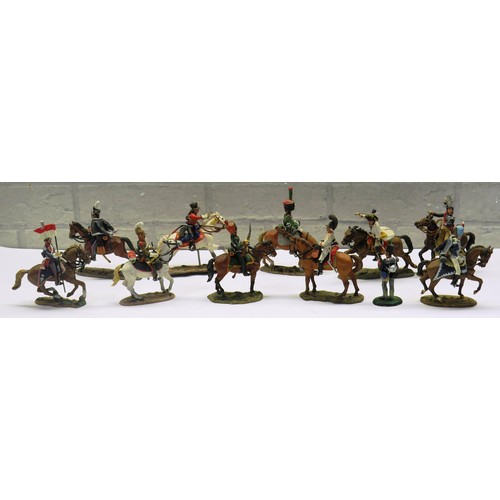 193 - TEN DELPRADO HAND PAINTED HORSE & RIDERS