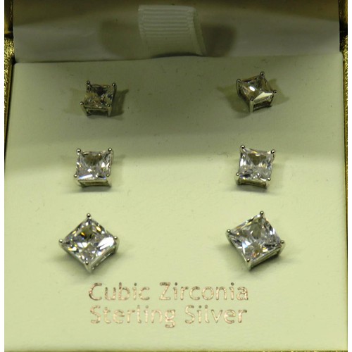 231 - THREE PAIRS OF SILVER EARRINGS