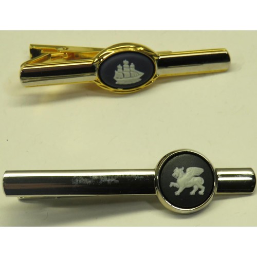 234 - TWO WEDGEWOOD JASPER TIE PINS