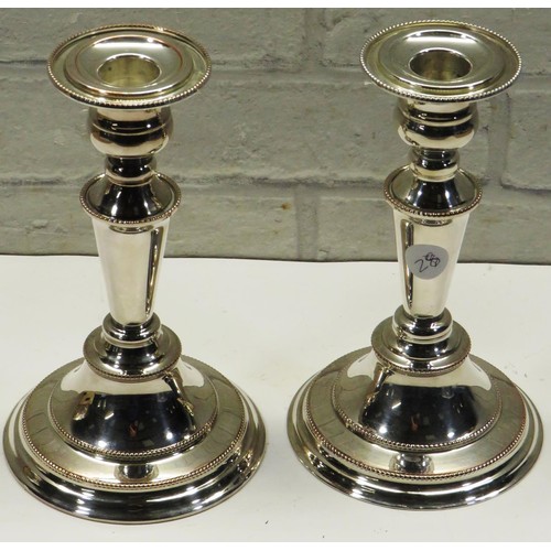 237 - PAIR OF WHITBY PLATE LONDON CANDLESTICKS