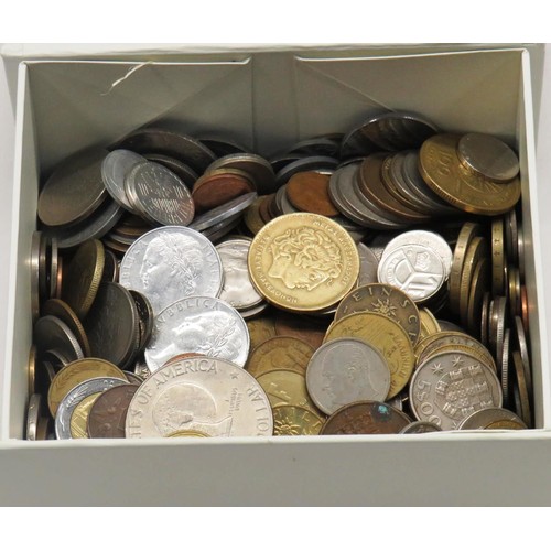 262 - BOX OF FOREIGN COINS