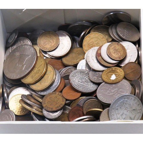 262 - BOX OF FOREIGN COINS