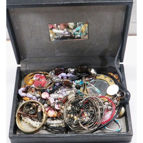 263 - BOX OF COSTUME JEWELLERY