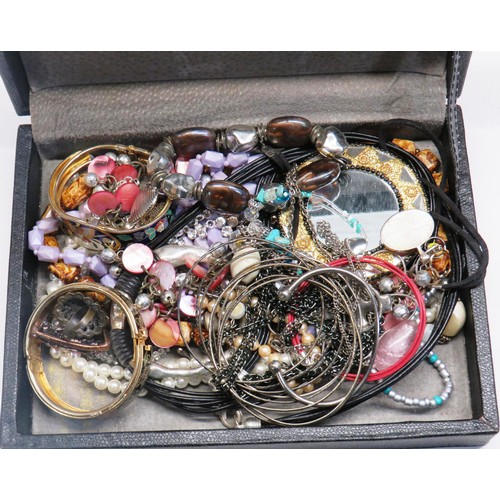 263 - BOX OF COSTUME JEWELLERY