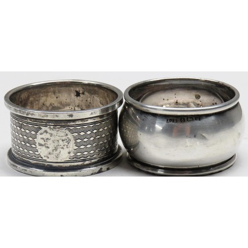 273 - TWO SILVER NAPKIN RINGS