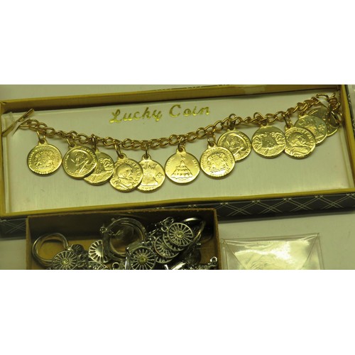 279 - SELECTION OF VINTAGE JEWELERY, COINS etc