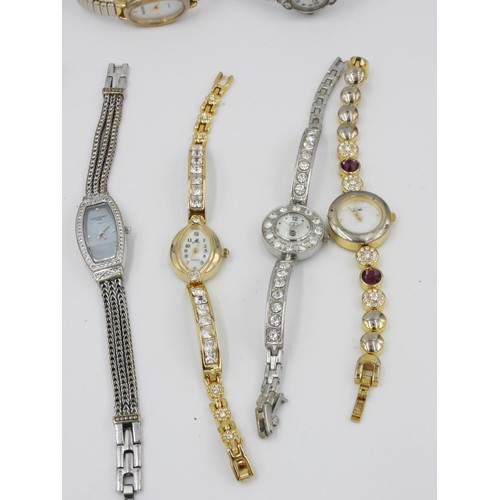 297 - TEN LADIES WATCHES WITH MOTHER OF PEARL FACES