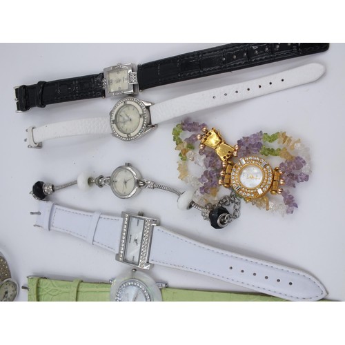 368 - 10x LADIES WATCHES WITH MOTHER OF PEARL FACES