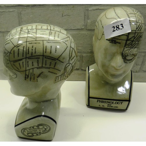 283 - TWO PHRENOLOGY HEADS