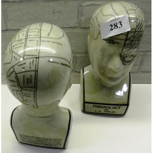 283 - TWO PHRENOLOGY HEADS