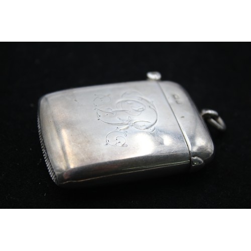 318 - Antique Hallmarked 1902 Chester STERLING SILVER Vesta / Match Case (21g)