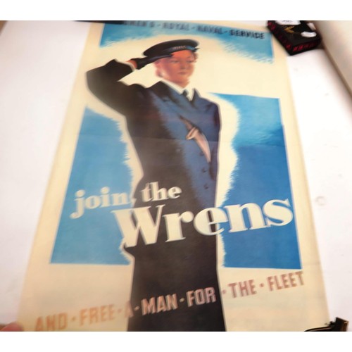 309 - COLLECTION OF VINTAGE POSTERS INCLUDES MINISTRY OF HEALTH AND ROYAL NAVY