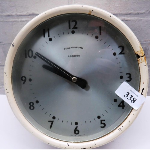 338 - VINTAGE WALL CLOCK SYNCHRONOME LONDON