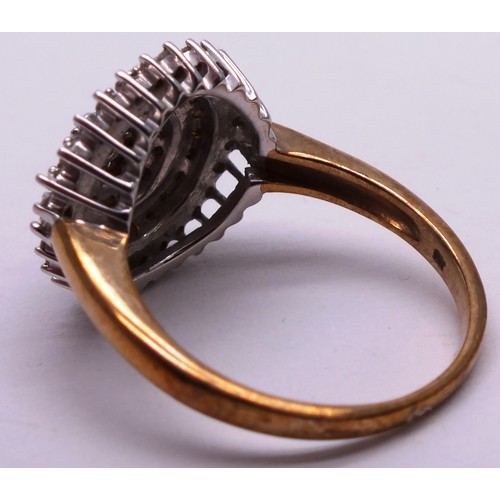 397 - 9 CARAT LADIES CLUSTER RING- SIZE P -4.32G