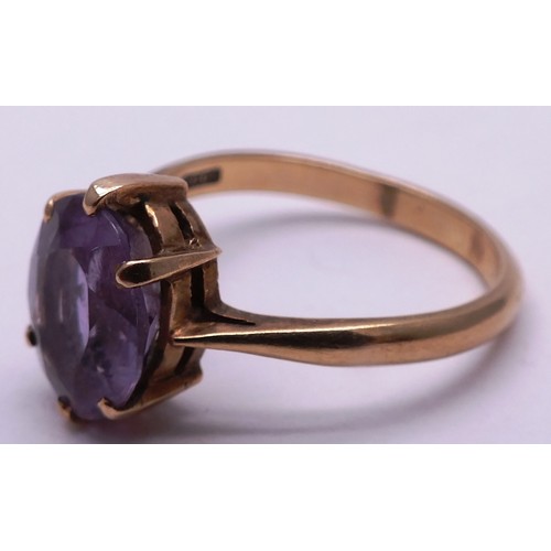 398 - 9 CARAT GOLD LADIES COCKTAIL RING- SIZE R- 3.45G