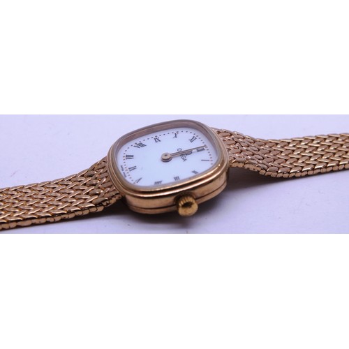 422 - 9CT GOLD LADIES OMEGA WATCH- EUROPEAN HALLMARKS