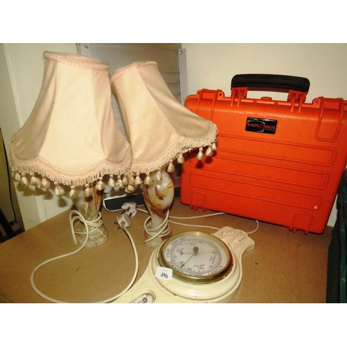 496 - BAROMETER/LAMPS/RAMP & BOX