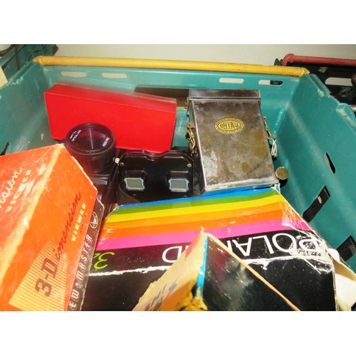 498 - BOX OF COLLECTABLES & CAMERAS