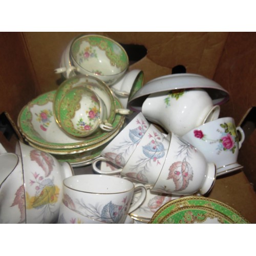 529 - BOX OF CHINA PART TEA SETS