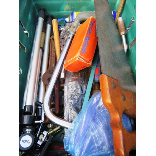 558 - BOX OF OLD TOOLS