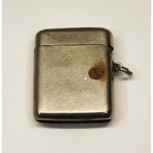 351 - VINTAGE VESTA CASE WITH AEROPLANE DECORATION