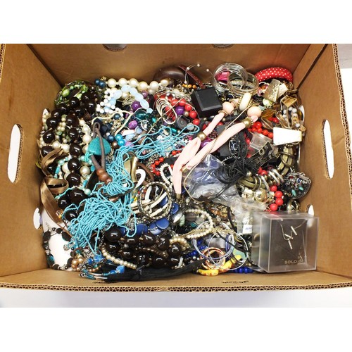 387 - LARGE BOX OF COSTUME JEWELLERY