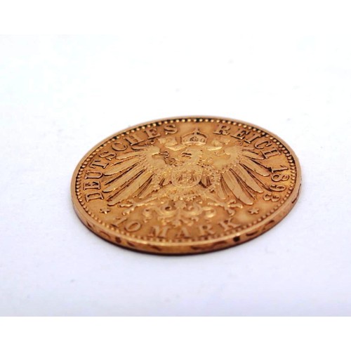 441 - GERMAN 10 MARK 1893 COIN 3.982G