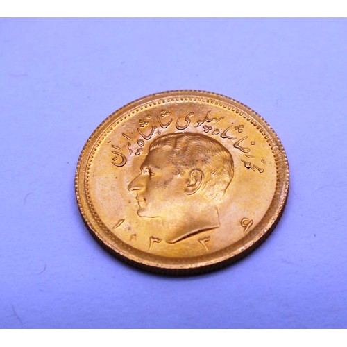 466 - MOHAMMED REZA SHAH 1 PAHLAVI GOLD COIN-8.13G