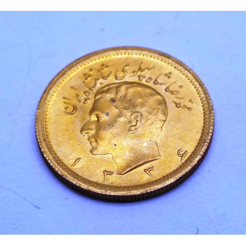 468 - MOHAMMED REZA SHAH 1 PAHLAVI GOLD COIN-8.13G