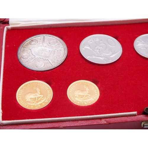 461 - SOUTH AFRICA 2 RAND AND 1 RAND GOLD COINS- SILVER 1R COIN- 12G