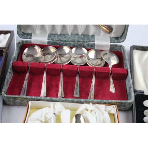 18 - Five Sets of Vintage Boxed SILVER PLATE Cutlery Includes Mother of Pearl, Pastry Forks