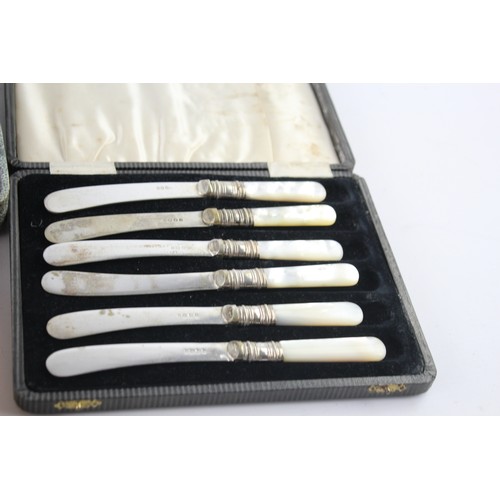 18 - Five Sets of Vintage Boxed SILVER PLATE Cutlery Includes Mother of Pearl, Pastry Forks