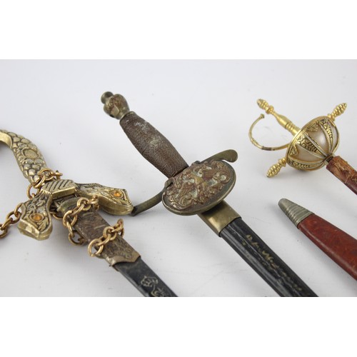 22 - Six Assorted Vintage KNIVES & DAGGERS Includes Decorative, Sword Style, Brass Detail