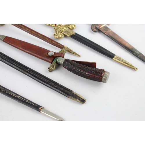 22 - Six Assorted Vintage KNIVES & DAGGERS Includes Decorative, Sword Style, Brass Detail