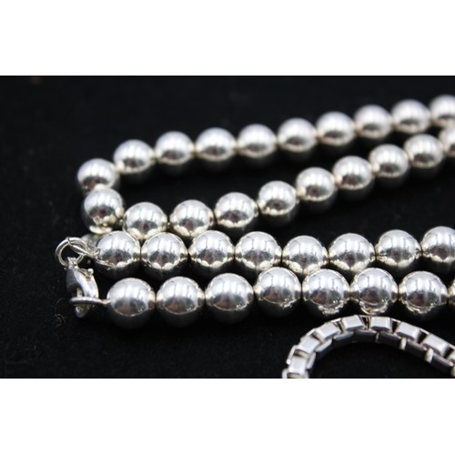 25 - 4 x Retro Fashion JEWELLERY - Necklace, Bracelet, Silver Tone, Rings, Engraved