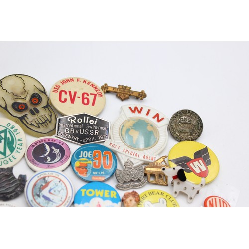 27 - 50 x Antique & Vintage BADGES Includes Enamel, Advertising, Awards, Clubs Etc