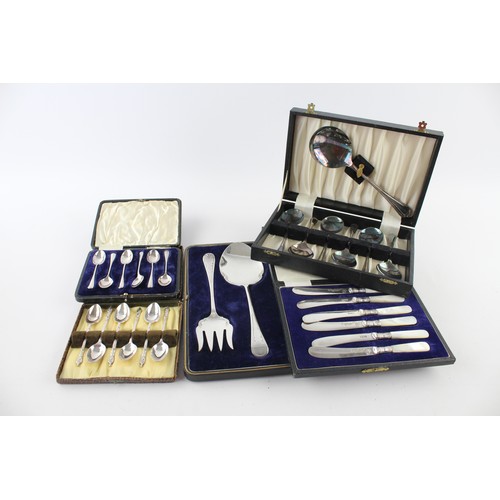 30 - FIVE VINTAGE CUTLERY BOXED SETS