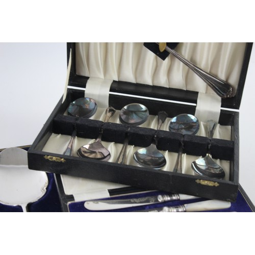 30 - FIVE VINTAGE CUTLERY BOXED SETS