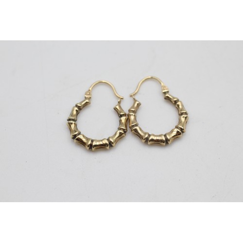 36 - 9ct gold vintage creole hoop earrings (1.2g)