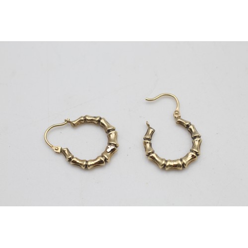 36 - 9ct gold vintage creole hoop earrings (1.2g)