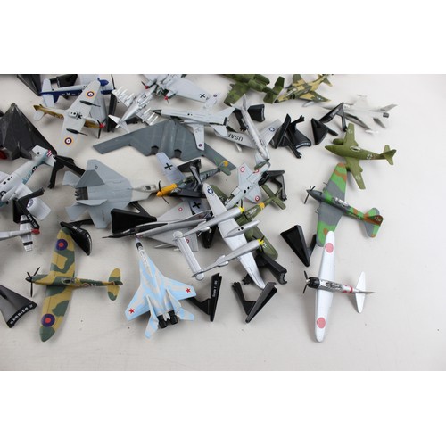 46 - Job Lot of Assorted DIECAST Model Planes / Aircraft Includes Stands, Wildcat, Fokker