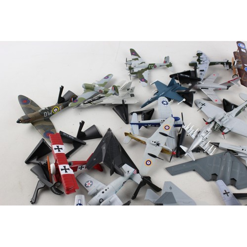 46 - Job Lot of Assorted DIECAST Model Planes / Aircraft Includes Stands, Wildcat, Fokker