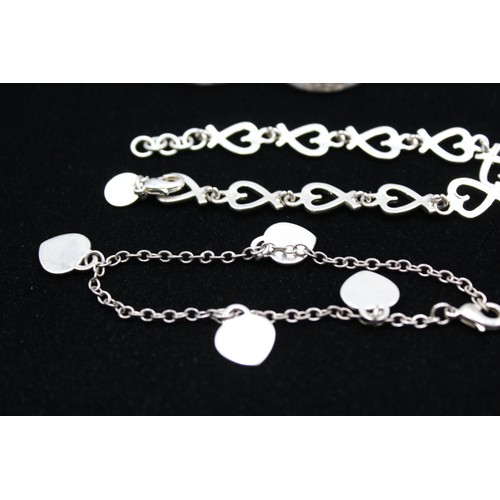 59 - 4 x Retro Fashion JEWELLERY inc. Silver Tone, Earrings, Bracelets, Hearts, T-Bar