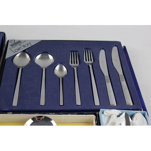 58 - 6 x Vintage Boxed CUTLERY Sets Inc. VINERS Love Story, Tudor Knight Egg Cup Set