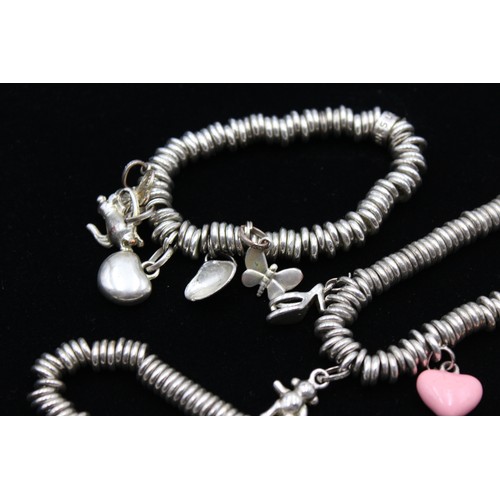 87 - 4 x Contemporary Fashion BRACELETS inc. Silver Tone, Heart, Animal, Teddy