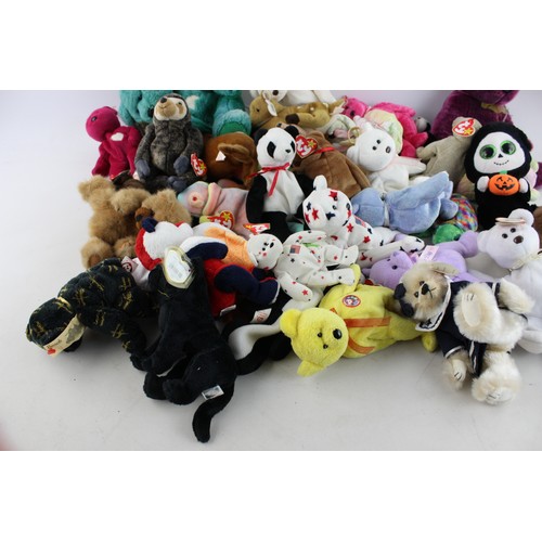 86 - Job Lot of Assorted TY Beanie Babies Inc Halloween, Tags, Harrods, Bears Etc