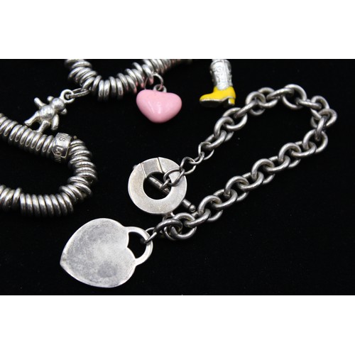 87 - 4 x Contemporary Fashion BRACELETS inc. Silver Tone, Heart, Animal, Teddy