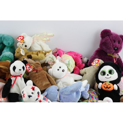 86 - Job Lot of Assorted TY Beanie Babies Inc Halloween, Tags, Harrods, Bears Etc