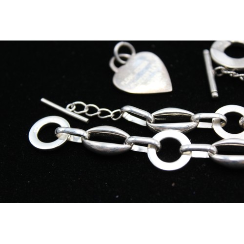 93 - 4 x Retro Fashion JEWELLERY , Bracelet, Silver Tone, Earrings, Pendant, T-Bar