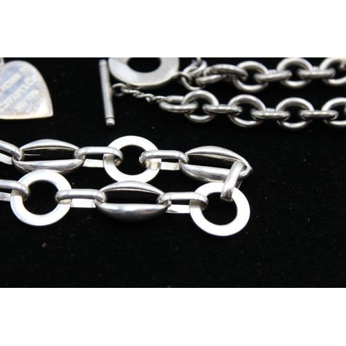 93 - 4 x Retro Fashion JEWELLERY , Bracelet, Silver Tone, Earrings, Pendant, T-Bar